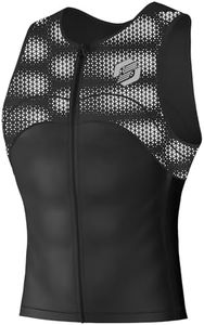 SLS3 Tri Top Men - Sleeveless Mens Triathlon Top – PRO Premium FX Material - 3 Pocket Triathlon Shirts for Men (Midnight Blur, Medium)