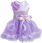 WORDERFUL Dog Wedding Dress Summer Dog Lace Wedding Dress Pet Cute Bubble Skirt Formal Dress for Puppy Small Dogs (XL, Purple)