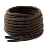 Handshop 2 Pairs Round Boots Shoe laces 4 mm Heavy Duty and Durable Hiking Work Boots Shoe Laces Coffee 120cm