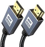 8K HDMI 2.1 Cable 10ft, Compatible 
