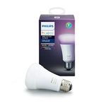 Philips Hue White and Color Ambiance A19 60W Equivalent Dimmable LED Smart Light Single Bulb (Compatible with Amazon Alexa, Apple Home Kit and Google Assistant)