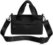 Urcura Mini Gym Bag, Small Sling Bag for Women, Adjustable Womens Gym Bag, Tote Bag for Women, Small Duffle Bag for Women, Black, Medium