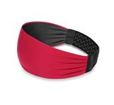 ReDesign Apparels Performance Headband for Men and Women - Running, Cycling, Yoga, Tennis, Badminton & Other Sports (Blood Red)Nylon, Silicone, Spandex, Polyester Blend, Cotton