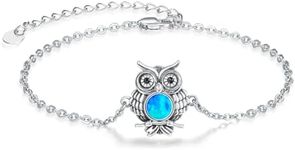 Palpitate Owl Bracelet Owl Bracelets for Women 925 Sterling Silver Charm Owl Jewelry Gifts for Women Her, ,Medium, Sterling Silver , no gemstone