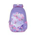 Genie Waterlily Backpack for Women, 19" Bags for Girls, Water Resistant and Lightweight, 3 Compartment Bag with Happy Pouch, 36 Liters, Nylon Twill, Lavender