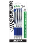 Zebra Pen Z-Grip Flight Retractable Ballpoint Pen, Bold Point, 1.2mm, Blue Ink, 4 Pack