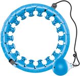 MAVIKS Weighted Hula Hoop for Adults Weight Loss Infinity Hoop Plus Size 24 Detachable Knots 2 in 1 Abdomen Fitness Massage Smart Hula Hoops Fit Suitable for Women Exercise and Beginners (Blue)