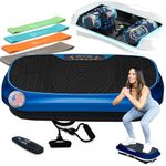 Lifepro Waver Mini Vibration Plate Exercise Machine - Vibrating Plate w/ 99 Adjustable Speed Levels & 9 Programs - Remote Control w/ Resistance Bands & Loops - Full Body Home, Gym & Travel Workout