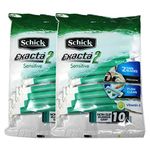 Schick Exacta2 Sensitive Disposable Razor, 10 Count( Pack of 2)