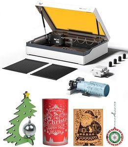 WECREAT Vista 10W Laser Engraver with 9-in 1 Rotary, Compact Diode Desktop Laser Engraving Machine with Smart HD Camera for Beginners DIY Hobbyist Wood Leather Acrylic Metal Jewelry Gifts Making