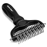 Maxpower Planet Dog Brush - Double Sided Deshedding Dematting Tool - Undercoat Rake Dog, Cat Brush, Dog Brushes Shedding Hair - Dog Grooming Brush Long Haired Cats - Cat Grooming Brush Pet Comb, Black