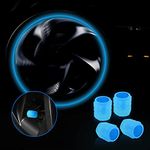 Kripara Sales Car Bike Wheel Tire Rim Air Valve Cap Radium Air Tyre Cover Glow Night Radium Light Neon (Blue, 12)