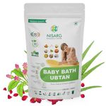 NISARG ORGANIC FARM Baby Bath Ubtan Pure Natural Herbal Powder Skin Brightening Whitening Smooth Skin Full Body Wash for Babies 100% Ayurveda Bath Powder for kids (1kg)