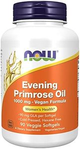 NOW Supplements, Evening Primrose Oil 1000 mg, Cold Pressed, Hexane Free, Vegan Formula, 90 Veg Softgels