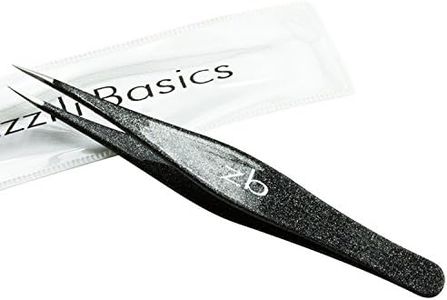 Ingrown Hair Tweezers by Zizzili Basics - Surgical Grade Stainless Steel Fine Pointed Tweezers - Precision Aligned Tips for Splinter, Eyebrow & Facial Hair Removal - with Bonus Tip Guard & Carry Pouch