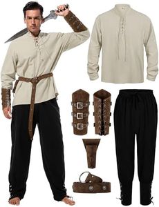 FancyFun Renaissance Costume Men, Medieval Costume Men Renaissance Outfit Viking Halloween Costume Renaissance Accessories