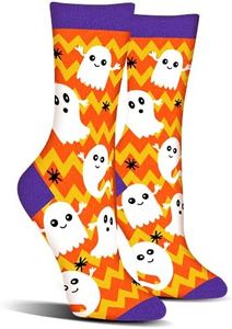Calcetines Fantasma Halloween Mujer Madres Divertidos - Personalizados Divertidos Originales con Dibujos Largos Calcetines - Ideas Disfraz Halloween Regalos Graciosos para Adolescentes Mujer Joven
