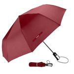 TradMall Travel Umbrella Windproof with 46 Inches Large Canopy Reinforced Fiberglass Ribs Ergonomic Handle Auto Open & Close, Red