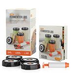 Fermentation Lids, Mason Jar Fermentation Kit, With 4 Wide Mouth Airlock Fermenting Lids, BPA Free, With Air Extractor, Fermenting Sauerkraut, Kimchi, Pickles, Vegetable Pickling Kit