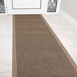 eXtreme Carpet Runner for Hallways, Kitchen, and Living Room | Sturdy, Washable, and Lightweight Custom Length Narrow Rug Runner | Non-Slip Rubber Backed 66cm Wide x 457cm Long Runner – Aztec Beige