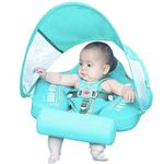 Mambobaby Float Non Inflatable Solid Baby Swim Float with UPF 50+ Sun Protection Canopy Newest Baby Pool Float with Tail Mambo Baby Smart Swim Trainer Infant Float Swim Ring for Baby Aged 3-24months