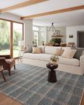 Loloi Angela Rose x Loloi Ember Collection EMB-03 Blue/Beige 7'-10" x 10', 0.5" Thick Area Rug