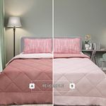 SleepX 100% Soft Mercerised Cotton Reversible Microfiber Comforter - Diamond Quilting- Double 104"X88" - Cloud Pink