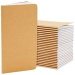 24-Pack H5 Kraft Paper Journal Notebooks, 10 x 20.5 cm Lined Travel Journal Pack with 80 Pages for Students, Drawing, Sketchbook, School Notes, Office Supplies, DIY Daily Journal