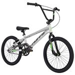 Huffy Axilus 20" BMX Bike, Steel Frame, Race Style, Matte Silver