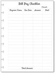 Monthly Budget Forms Bill Pay Checklist for 9-Disc Planners, Fits 9-Disc Notebooks, 7"x9.25" (PLANNER, TABS and the RINGS are NOT INCLUDED)