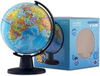 Waypoint Geographic GeoClassic Globe - 6" (10cm) Blue Ocean with UP-TO-DATE Cartography - 100's of Points of Interest - Well Constructed Weighted Base - Perfect for Educational Reference or Decoration