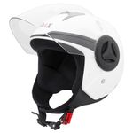 Zorax ZOR-603 Gloss White L (59-60cm) Open Face Helmet Single Visor Motorcycle Motorbike Crash Helmet ECE2206