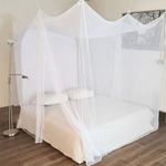 FLYSTOPPER - Mosquito Net Double Bed XXL - 240 x 220 x 230 cm, XXL Mosquito Net for Bed, Finest Holes, Rectangular Mesh Curtain Travel, Insect Protection, 2 Entries, Easy Installation, Carry Bag