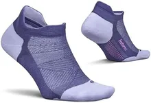 Feetures Elite Max Cushion No Show Tab Ankle Socks - Sport Sock with Targeted Compression - Future Dusk, M (1 Pair)
