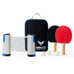 Table Tennis Set,Portable Ping Pong Set,Retractable Table Tennis Net for Any Table,Table Tennis Set with 2 Table Tennis Bats,3 Balls, 1 Portable Bag,1 Extendable Net,Outdoor or Indoor Sports