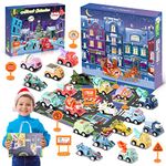 Advent Calendar 2024 Kids Age 3-12, 24 Days Pull Back Cars with Traffic Map Gifts for Boys Girls Car Advent Calendar for Kids Gifts for 3-12 Year Old Boys Christmas Xmas Gifts Cars for Boys Age 3-12