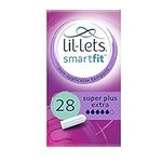 Lil-Lets Non-Applicator Super Plus Extra Tampons, 28 Count (1 Pack), for Very Heavy Flow, 5 Droplets, Plant-Based, SmartFit™ Non-App Tampon