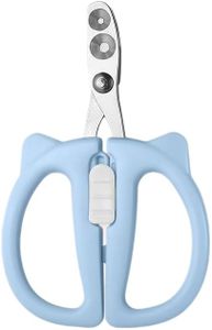 Qpets® Cat Nail Cutter, Cute Cat Clipper Bear Design, Stainless Steel Pet Nail Trimmer with 2-Size Holes & Nails File, Safe Design Prevents Over-Cutting for Cats, Kittens & Small Pets at Home