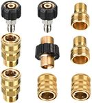 Tool Daily Pressure Washer Adapter Set, M22 to 3/8 Inch Quick Connect, 3/4 Inch to Quick Disconnect, Male M22 Hose Adapter, 9-Pack