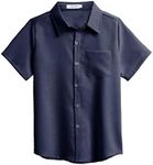 COOFANDY Boy's Linen Short Sleeve S