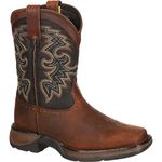 Durango Kids' DWBT049 Western Boot, Tan Black, 12 Little Kid