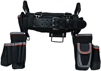 Klein Tools 55427 Tradesman Pro Electrician's Padded Tool Belt and Tool Pouch Combo for Long-wear Comfort and Durability Size Medium