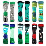 6 Pairs Golf Socks Golf Gifts for Men Novelty Socks Casual Cotton Crew Socks Gift Fun Baseball Racing Socks Golf Dress Socks