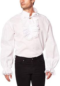 Forum Mens Ruffled Colonial Shirt Adult Sized Costumes, White