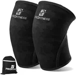 Knee Sleeves Weightlifting - 7mm Thick Pair of Compression Knee Brace workout knee sleeves Support for Weightlifting & Powerlifting (Black/Black, XX-Large)