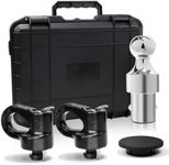 Gooseneck Hitch Ball Kit - 60692 Puck System with 2-5/16-Inch Ball and 2 Gooseneck Safety Chain Anchors Fits for 2013-2024 Ford F250 F350 F450 and Fits for 2016-2024 Silverado Trucks