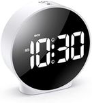 OQIMAX Digital Alarm Clock for Teens Kids, Bedside Digital Clock Battery Operated, Large Curved LED Display, USB Powered Small Clock, Snooze 4-Level Brightness 2 Alarms 12/24Hr for Heavy Sleepers