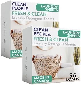 Clean People Laundry Detergent Sheets - Hypoallergenic Laundry Soap - Ultra Concentrated, Recyclable Packaging, Stain Fighting - Fresh Scent, 192 Pack