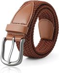 AWAYTR Boys Elastic Braided Belt - Pin Buckle Stretch Golf Baseball Belt for Boys and Girls Aged 4-12 Years (Brown)