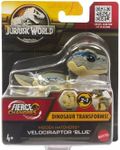 Jurassic World Fierce Changers Hidden Hatchers Dinosaur Transforms 2 in 1 (Velociraptor Blue)